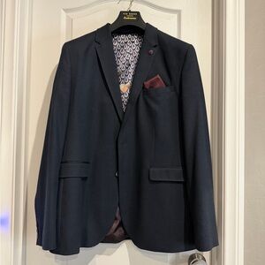 Ted Baker Midnight Blue Blazer with Patterned Lining